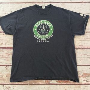 Star Wars Coffee T-shirt I Take‎ My Coffee On The Dark Side Ketchikan Alaska XL